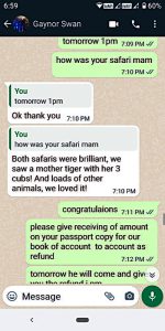 Gaynor & Michael, UK — WhatsApp testimonial